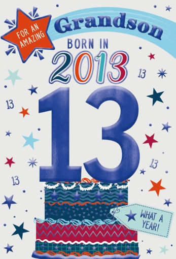 Picture of BORN IN 2005 GRANDSON 13TH BIRTHDAY CARD